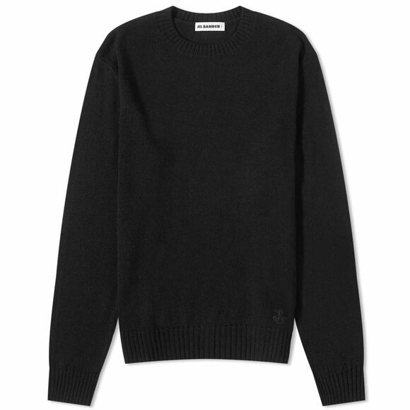 JIL SANDER Sweater Mens Size 48 Black Pullover Crew Extrafine Virgen Wool $690 - Picture 2 of 12